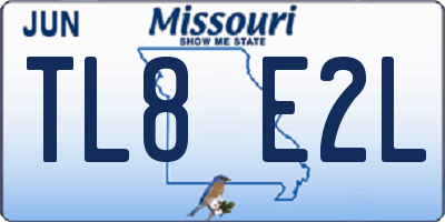 MO license plate TL8E2L