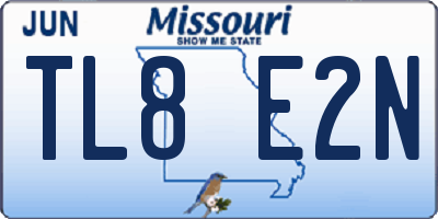 MO license plate TL8E2N