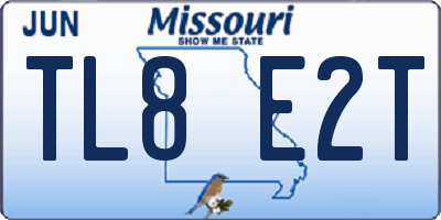 MO license plate TL8E2T