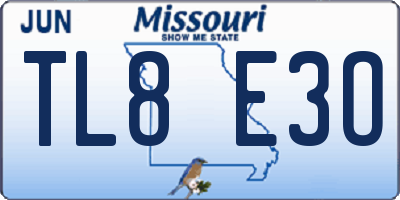 MO license plate TL8E3O