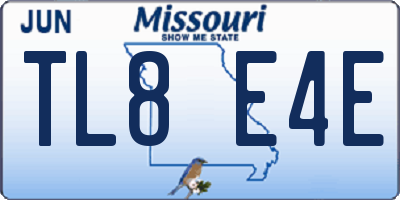 MO license plate TL8E4E