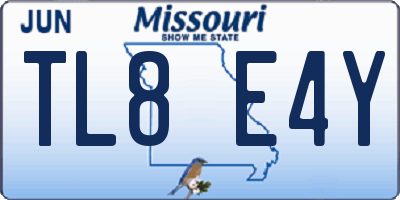 MO license plate TL8E4Y