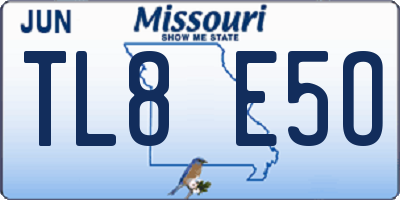 MO license plate TL8E5O