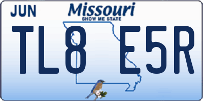 MO license plate TL8E5R