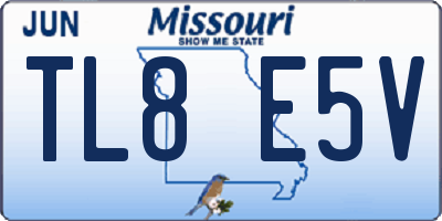 MO license plate TL8E5V