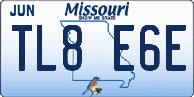 MO license plate TL8E6E