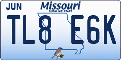 MO license plate TL8E6K