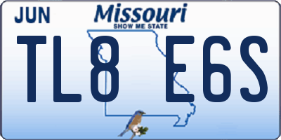 MO license plate TL8E6S