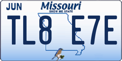 MO license plate TL8E7E