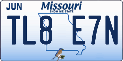 MO license plate TL8E7N