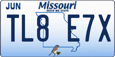 MO license plate TL8E7X