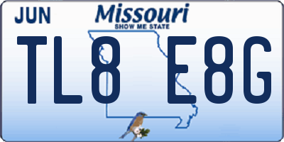 MO license plate TL8E8G