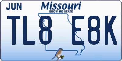 MO license plate TL8E8K