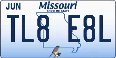 MO license plate TL8E8L