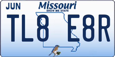 MO license plate TL8E8R