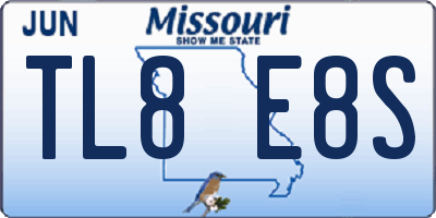 MO license plate TL8E8S
