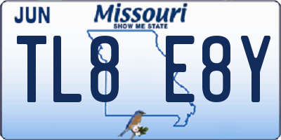 MO license plate TL8E8Y