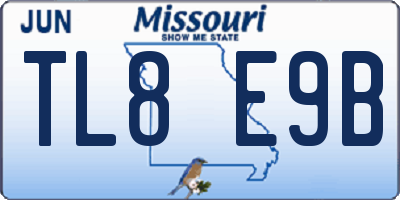 MO license plate TL8E9B
