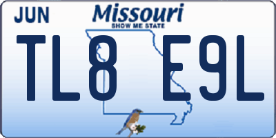 MO license plate TL8E9L