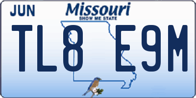 MO license plate TL8E9M