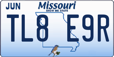 MO license plate TL8E9R
