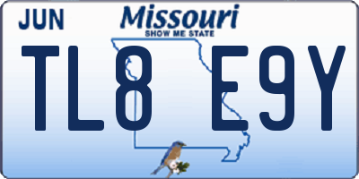 MO license plate TL8E9Y