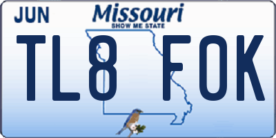 MO license plate TL8F0K