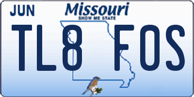 MO license plate TL8F0S