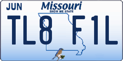 MO license plate TL8F1L