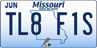 MO license plate TL8F1S