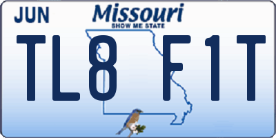MO license plate TL8F1T