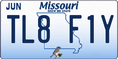 MO license plate TL8F1Y
