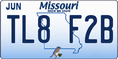 MO license plate TL8F2B
