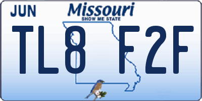 MO license plate TL8F2F