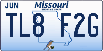 MO license plate TL8F2G