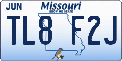 MO license plate TL8F2J