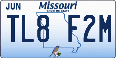 MO license plate TL8F2M