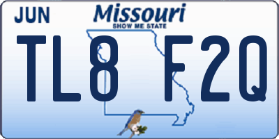 MO license plate TL8F2Q