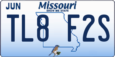 MO license plate TL8F2S