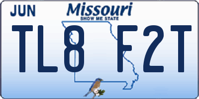 MO license plate TL8F2T