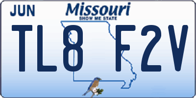 MO license plate TL8F2V