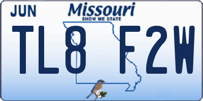 MO license plate TL8F2W