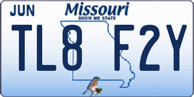 MO license plate TL8F2Y