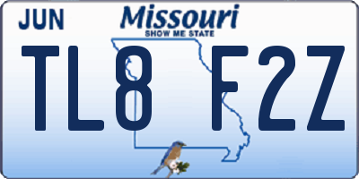 MO license plate TL8F2Z
