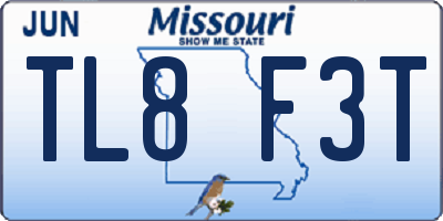MO license plate TL8F3T