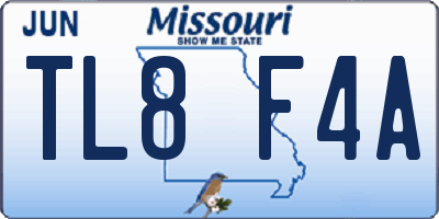 MO license plate TL8F4A