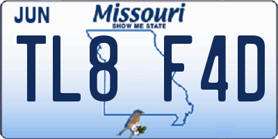 MO license plate TL8F4D
