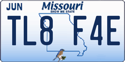 MO license plate TL8F4E