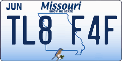 MO license plate TL8F4F