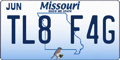MO license plate TL8F4G